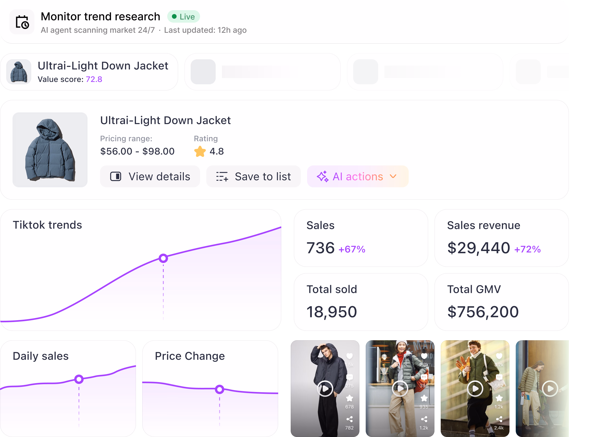 Turn market signals into product lists
